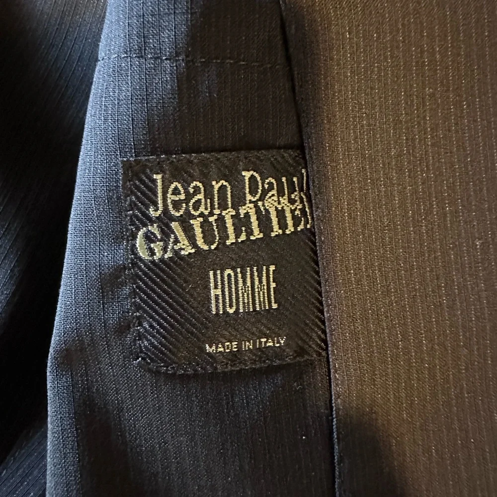 Jean Paul Gaultier Homme Lightweight Virgin Wool Blazer 40 Italy Pinstripe VTG